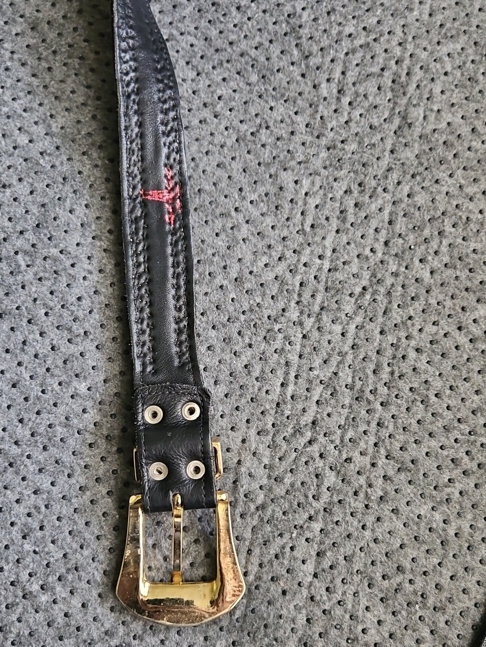 Christian Louboutin Leather Studded Belt with Gold Hardware - Picture 3 of 5
